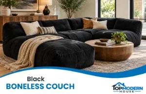 Black Boneless Couch: Support, Size & Fabric Choices